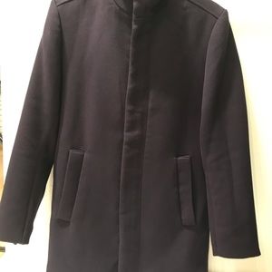 H&M zip up Overcoat (Navy)